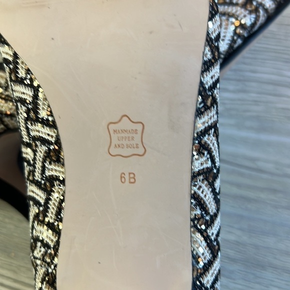 Caparros open toe sparkle black white and gold heels size 6 - Picture 14 of 15